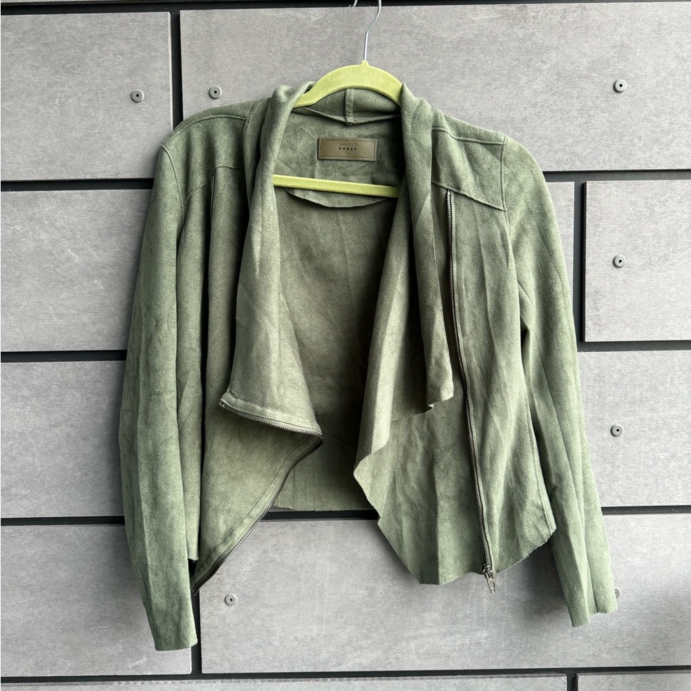 BlankNYC faux suede drape jacket